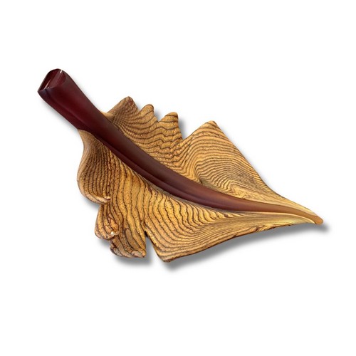 Click to view detail for GBG-013 Leaf, Arbor Sculpture Gold Ruby Topaz $1070